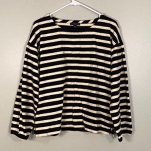 Black and Cream Long Sleeved Striped Shirt J Crew